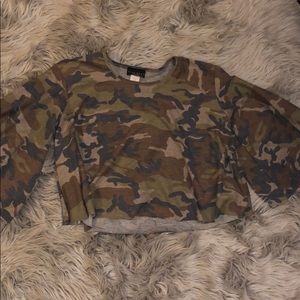 Camo Bell Sleeve Top